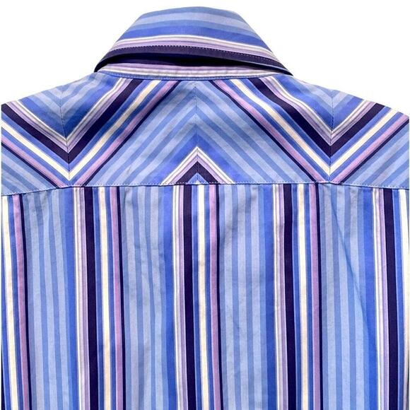 Men shirt TED BAKER London dress shirt long sleeves French cuffs 100% Cotton MED - Picture 4 of 12